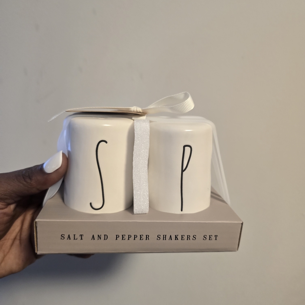 Rae DUNN White Salt and Pepper Shakers Set
